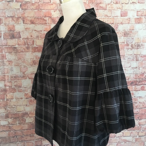 Torrid Plaid Cropped Swing Jacket - Picture 3 of 5